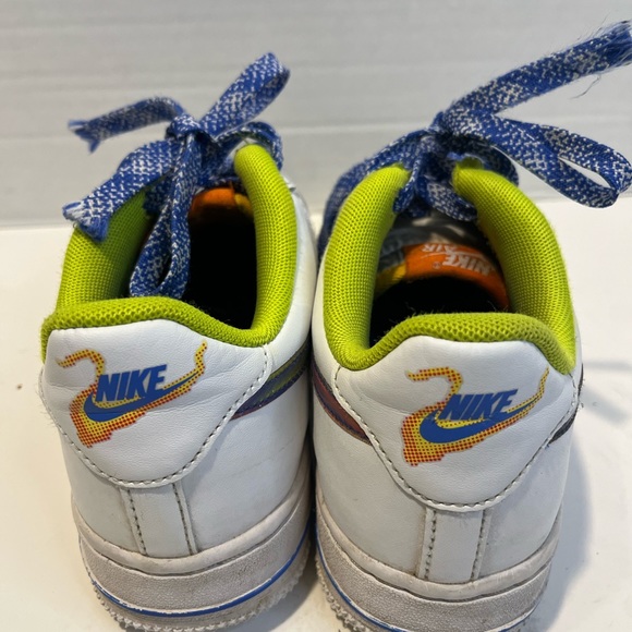 Nike Big Kid's Air Force 1 LV8 White/Multi-Color-Medium Blue (DQ7767 100) - Picture 2 of 13